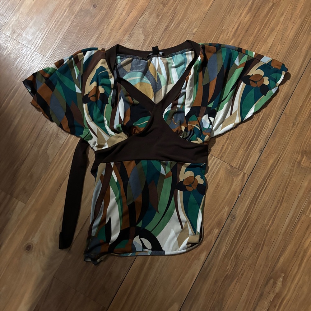BCX Multicolor Plaid Top